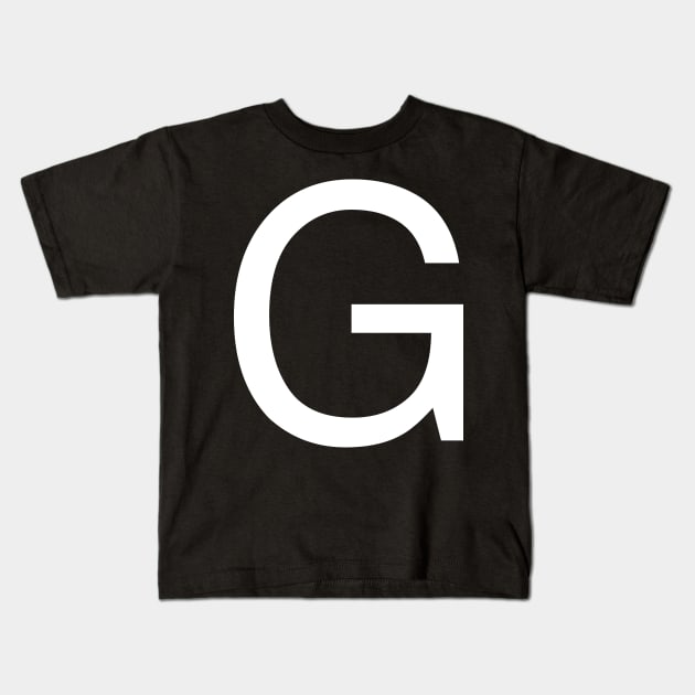 Helvetica G in white Kids T-Shirt by winterwinter